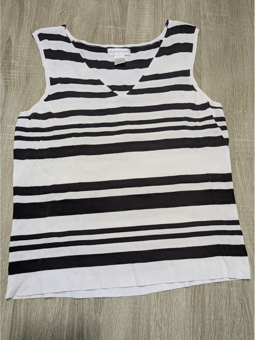 Worthington black and white striped sleeveless top